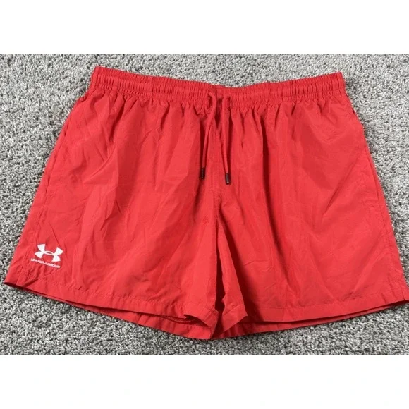 NEW Under Armour Mens Essential Volley Short Lined Loose Red Athletic Active XL - Picture 1 of 10